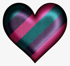 Striped Heart Clipart - Heart, HD Png Download, Transparent PNG