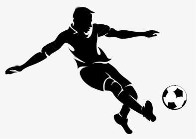 Playing Soccer Png Black And White - Football Player Png Clipart, Transparent Png, Transparent PNG