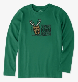 Boys Straight Outta North Pole Boys Long Sleeve Crusher - Sweatshirt, HD Png Download, Transparent PNG