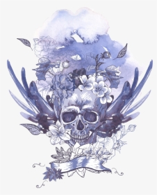 Blue Skull Light Royalty-free Human Pattern Symbolism - Skull Light Png, Transparent Png, Transparent PNG