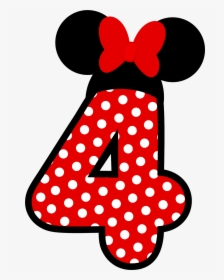 Mickey Party, Mickey Minnie Mouse, Mickey Mouse Birthday, - Numero 4 Da Minnie Vermelha, HD Png Download, Transparent PNG
