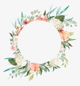 Watercolor Wreath With Flowers Png - Floral Daily Planner Printable, Transparent Png, Transparent PNG