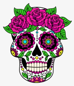 Dead Of The Dead Sugar Skull Clipart , Png Download - Day Of The Dead Skull Png, Transparent Png, Transparent PNG