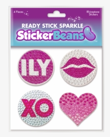 Rhinestone Pretty In Pink 4pc Stickerbeans Set - Heart, HD Png Download, Transparent PNG