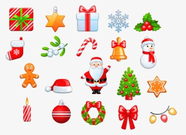 Iconos De Navidad De Fieltro, Iconos De La Navidad - Christmas Cartoon Icons, HD Png Download, Transparent PNG
