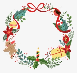 Christmas Garland Vector Png Clipart , Png Download - Christmas Crown Vector Png, Transparent Png, Transparent PNG