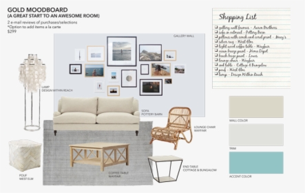 Gold Mood Board From Sea Interior Design - Mood Board Design De Interiores, HD Png Download, Transparent PNG