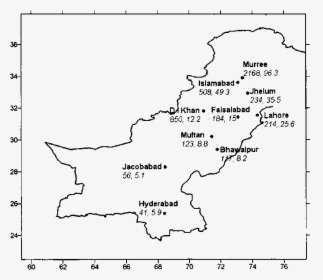 Meteorological Location Map Of Pakistan, HD Png Download, Transparent PNG