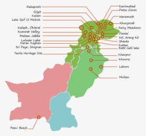Pakistan Capital City Map - Colored Map Of Pakistan, HD Png Download, Transparent PNG