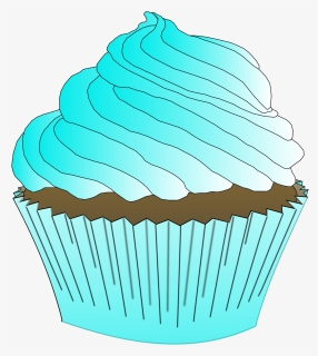 Clipart Chocolate Teal Cupcake - Cupcake, HD Png Download, Transparent PNG