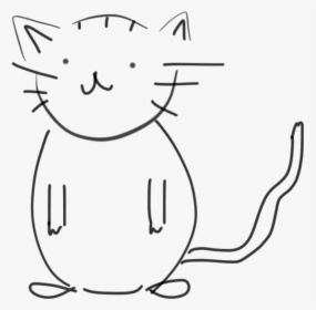 Black And White Cat Sketch - White And Black Cat Sketch, HD Png Download, Transparent PNG