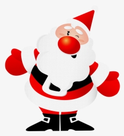 Clip Art Cartoon Santa With A Christmas Tree, HD Png Download, Transparent PNG