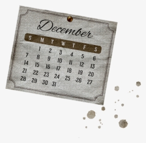 Calendario Vintage Diciembre - Paper, HD Png Download, Transparent PNG