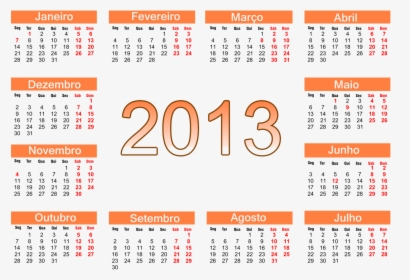 Calendario De 2016 Em Portugues - Calendário De 2013 Em Português, HD Png Download, Transparent PNG