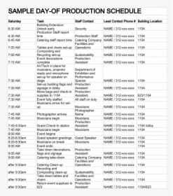 Event Production Schedule Template, HD Png Download, Transparent PNG