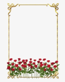 Frames Png Douradas Com Rosa Vermelhas - Red Flowers Garden Png, Transparent Png, Transparent PNG