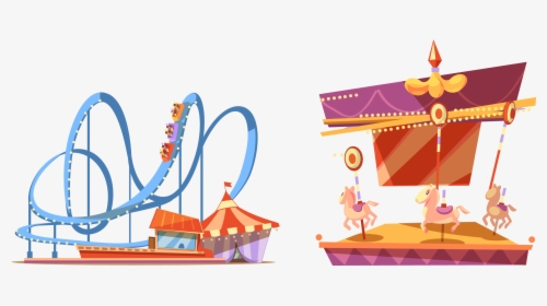 Transparent Amusement Park Png - Amusement Park Roller Coaster Clipart, Png Download, Transparent PNG