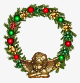 Frame, Border, Christmas, Angel - Christmas Frame Circle, HD Png Download, Transparent PNG