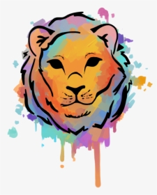 Watercolor Lion By Little Space Ace - Watercolor Painting, HD Png Download, Transparent PNG