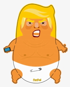 Funfoil Balloon High Quality Custom Made Trump Baby - Drawing Trump Baby Balloon, HD Png Download, Transparent PNG