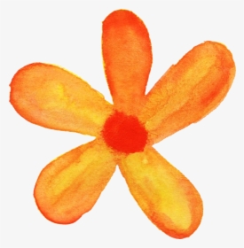 Flower Png Watercolor - Orange Flower Watercolor Png, Transparent Png, Transparent PNG