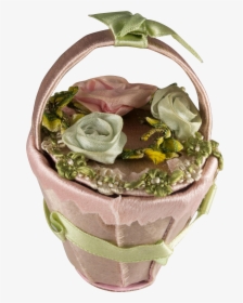 Vintage Silk Ribbon Doll S Flower Basket Or Purse For - Garden Roses, HD Png Download, Transparent PNG