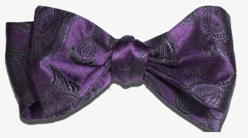 Purple With Gray And Black Woven Paisley Silk Bow Tie, HD Png Download, Transparent PNG