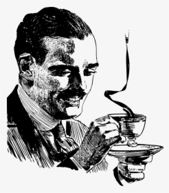 Human Behavior,art,visual Arts - Mustache Man With Coffee, HD Png Download, Transparent PNG