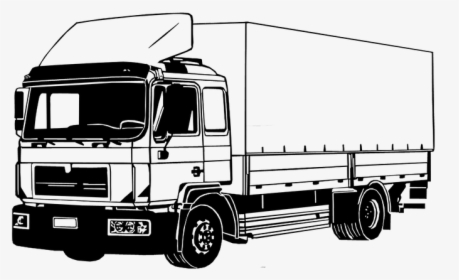 One, Graphic, Truck, 90 Years, Computer Graphics - Black And White Lorry, HD Png Download, Transparent PNG