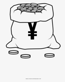 Money Bag Coloring Page - Coloring Book, HD Png Download, Transparent PNG