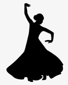 Flamenco Female Dancer Silhouette With Raised Right - Danseuse Flamenco Silhouette, HD Png Download, Transparent PNG