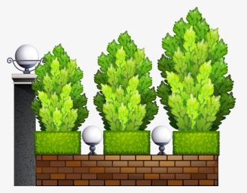 Fence With Plants Png Clipart - Plants Clipart Png, Transparent Png, Transparent PNG
