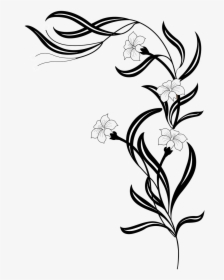 Flowers Garden White Free Picture - Flower Vine Clipart Black And White, HD Png Download, Transparent PNG