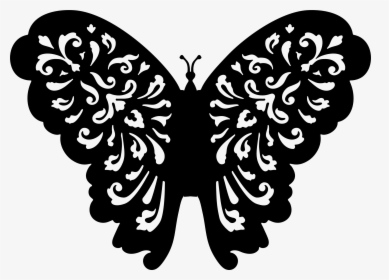 Border Design Black And White Butterfly 11, - Butterfly Black And White Png, Transparent Png, Transparent PNG