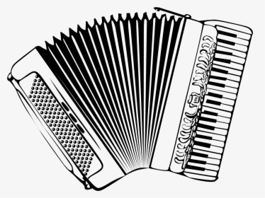 Black And White Accordion Instrument Vector Clip Art - Accordion, HD Png Download, Transparent PNG