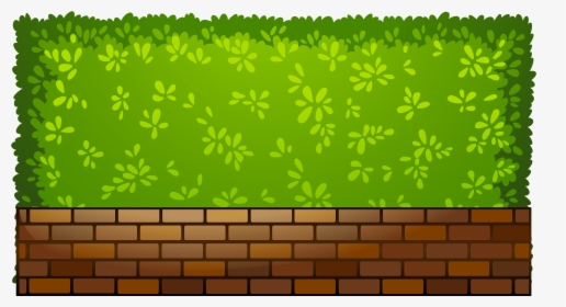 Brick Fence With Plants Png Clipart - Clip Art, Transparent Png, Transparent PNG