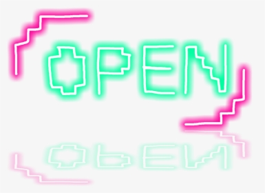 #neon #open #pixel #green #pink - Illustration, HD Png Download, Transparent PNG