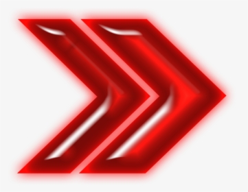 Double Arrow Neon Red Right - Sign, HD Png Download, Transparent PNG
