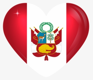 Clip Art Large Heart Flag Gallery - Peru Flag Emblem, HD Png Download, Transparent PNG