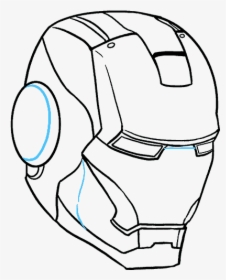 How To Draw Iron Man S Mask - Iron Man Simple Drawing, HD Png Download, Transparent PNG