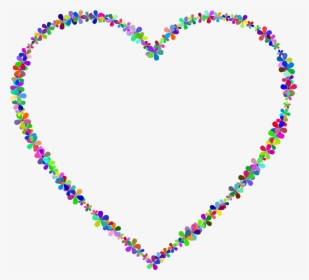 Pretty Flower Heart Outline, HD Png Download, Transparent PNG