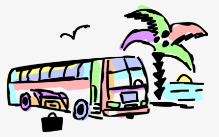 Vector Illustration Of Intercity Greyhound Passenger - Bus And Beach Png, Transparent Png, Transparent PNG