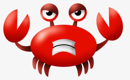 Crab, Crabby, Angry, Grumpy, Red, Drawing, Cartoon - Cartoon, HD Png Download, Transparent PNG