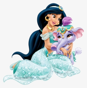 Disney Princess Jasmine With Cute Elephant Transparent - Disney Princess Jasmine Png, Png Download, Transparent PNG