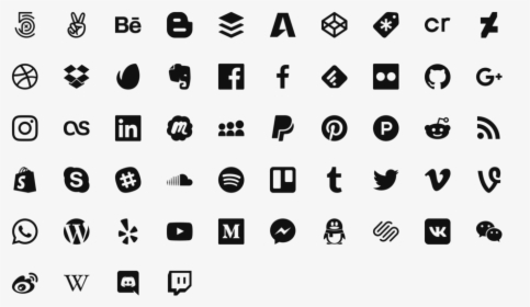 Black Social Media Icons For Email Signature, HD Png Download, Transparent PNG