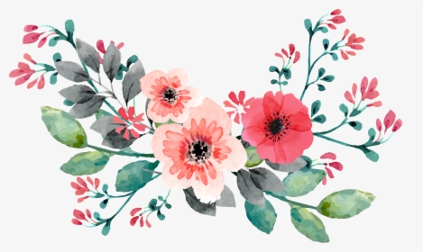 Flower Painted Rose Wedding Vine Hand Watercolor Clipart - Flower And Vine Painting, HD Png Download, Transparent PNG
