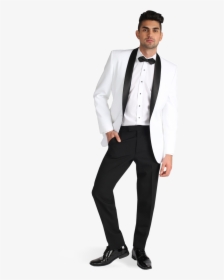 Black Shawl Lapel Tuxedo - White And Black Prom Suits, HD Png Download, Transparent PNG