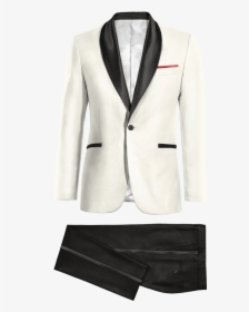 White & Black Round Lapel Polyester Tuxedo - Smoking Azul Y Blanco, HD Png Download, Transparent PNG