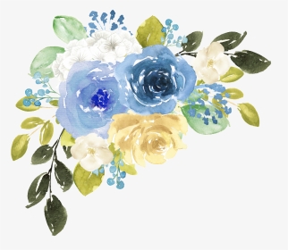 Blue Watercolor Flower Png - Watercolor Flowers Blue Png, Transparent Png, Transparent PNG