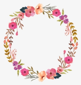 Watercolor Wreath Flower Png, Transparent Png , Png - Pink Floral Wreath Png, Png Download, Transparent PNG